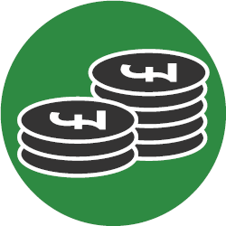 Stack of coins with pound symbols representing average weekly earnings