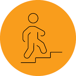 Person stepping forward