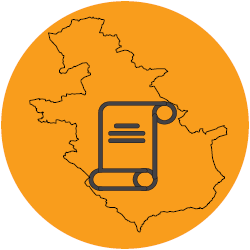 Map with certificate symbol