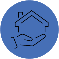 Hand holding a house