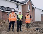 Cllr Stubbs (housing convener) visits new build site Airdrie