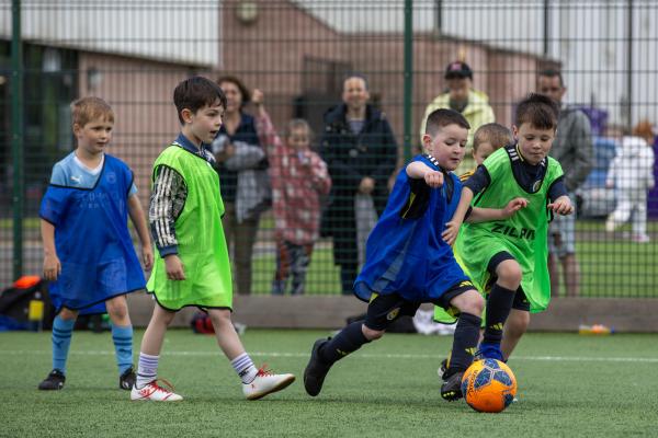 Children playing football