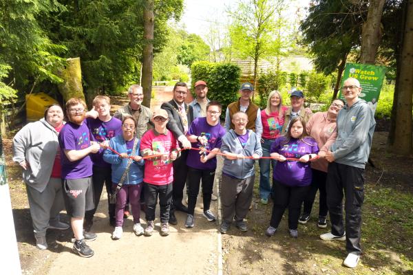Down Syndrome Scotland garden ribbon cutting