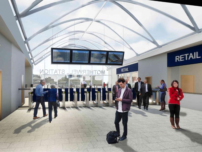 Artists impression of the improved station concourse
