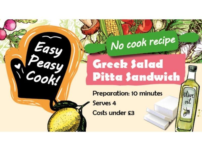 Easy Peasy Cook greek salad pitta sandwich