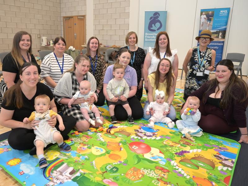 Group of parents and babies at breastfeeding  group
