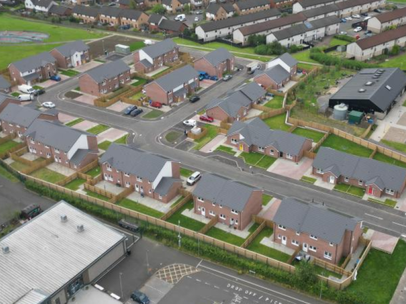 Image of new council homes built in Petersburn, Airdrie