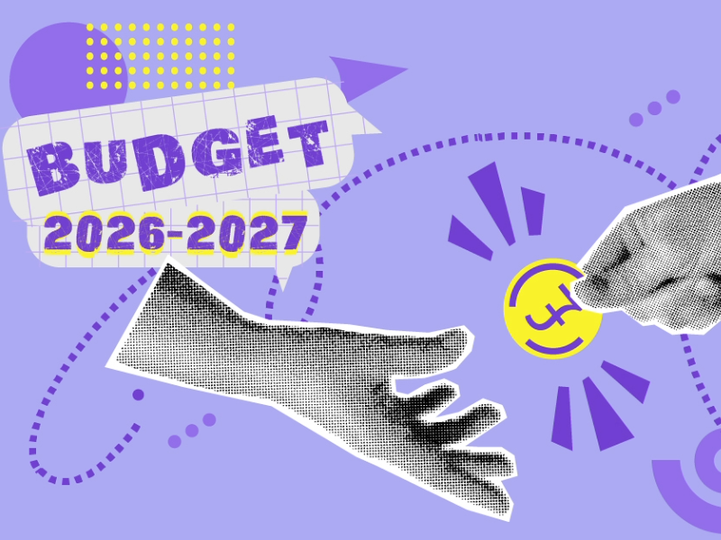 An illustration showing two hands exchanging a gold pound coin