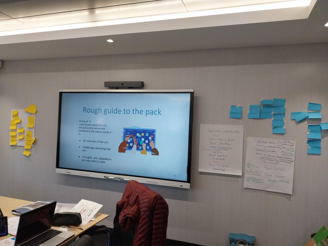 Digital Smart Board Displaying Learning Information 