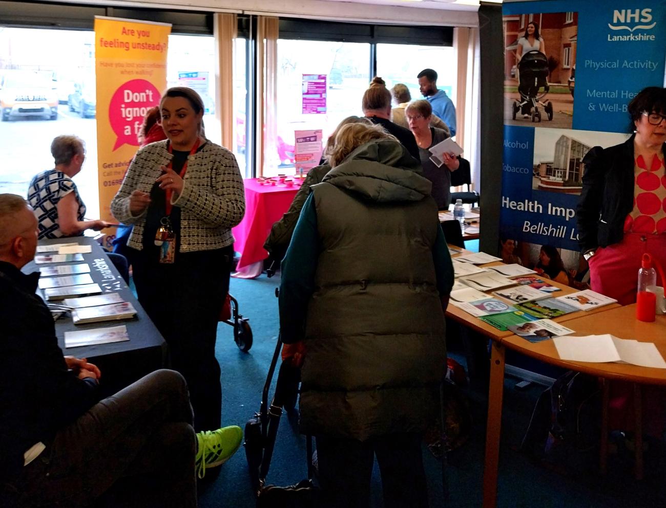 Community engagement at a information stalls. 