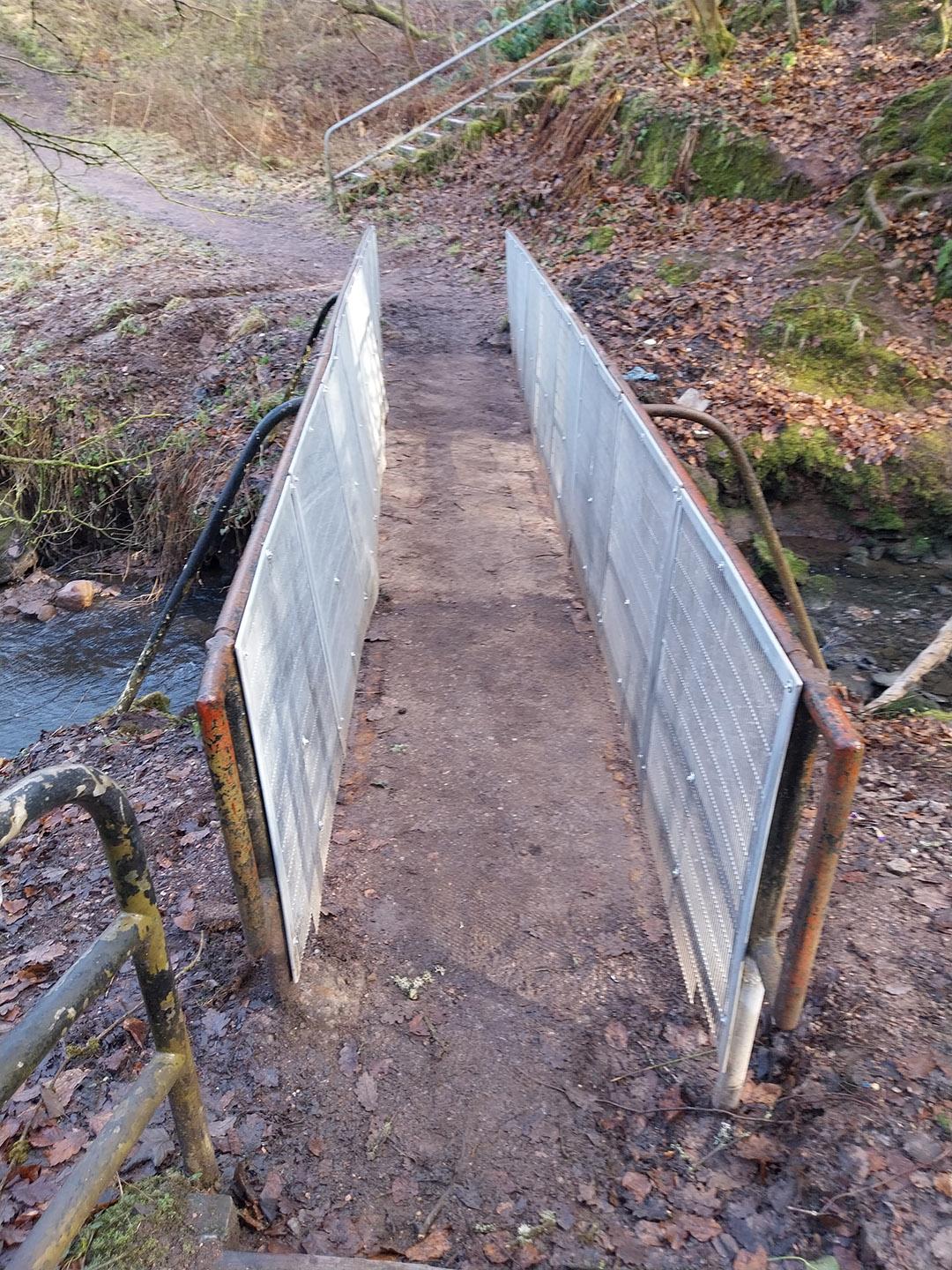 New walkway through local walking path 