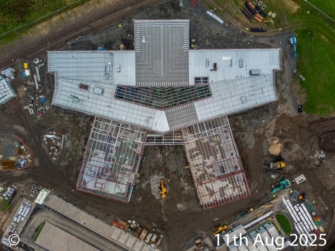 Gartcosh Community Hub aerial view August 2025