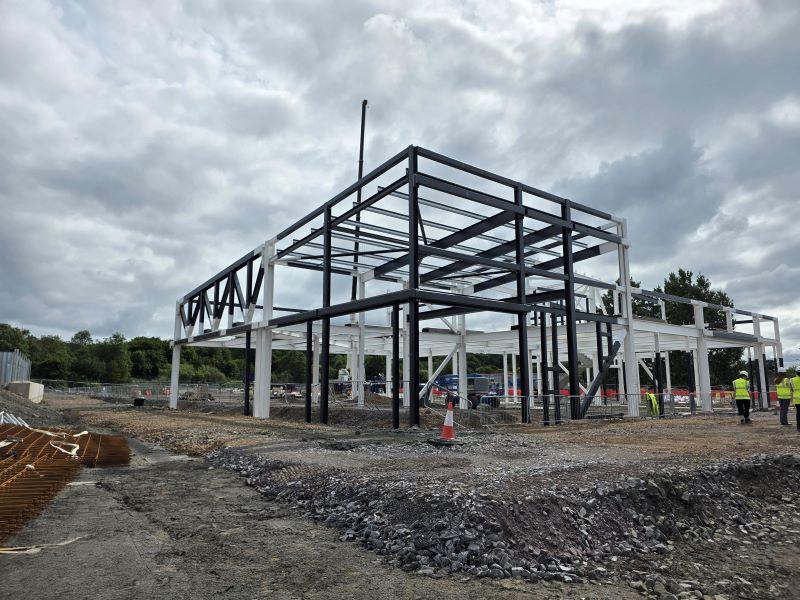 St Stephen's Community Hub community hall steelwork August 2025