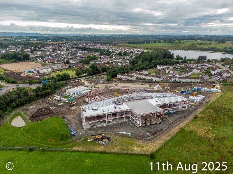 Gartcosh Community Hub site progress 01 Sept 2025