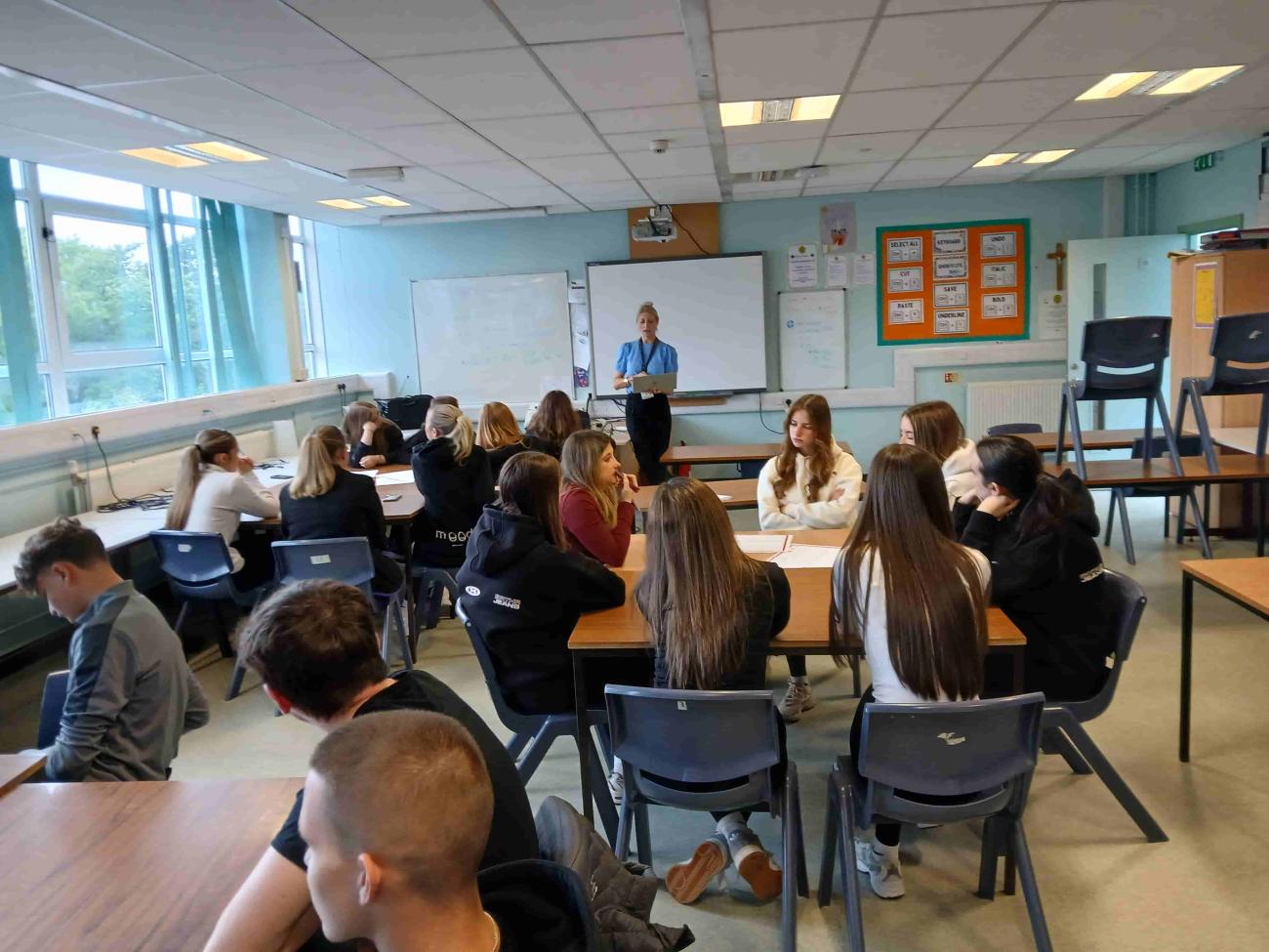 Community Partnership Officer presenting to class 