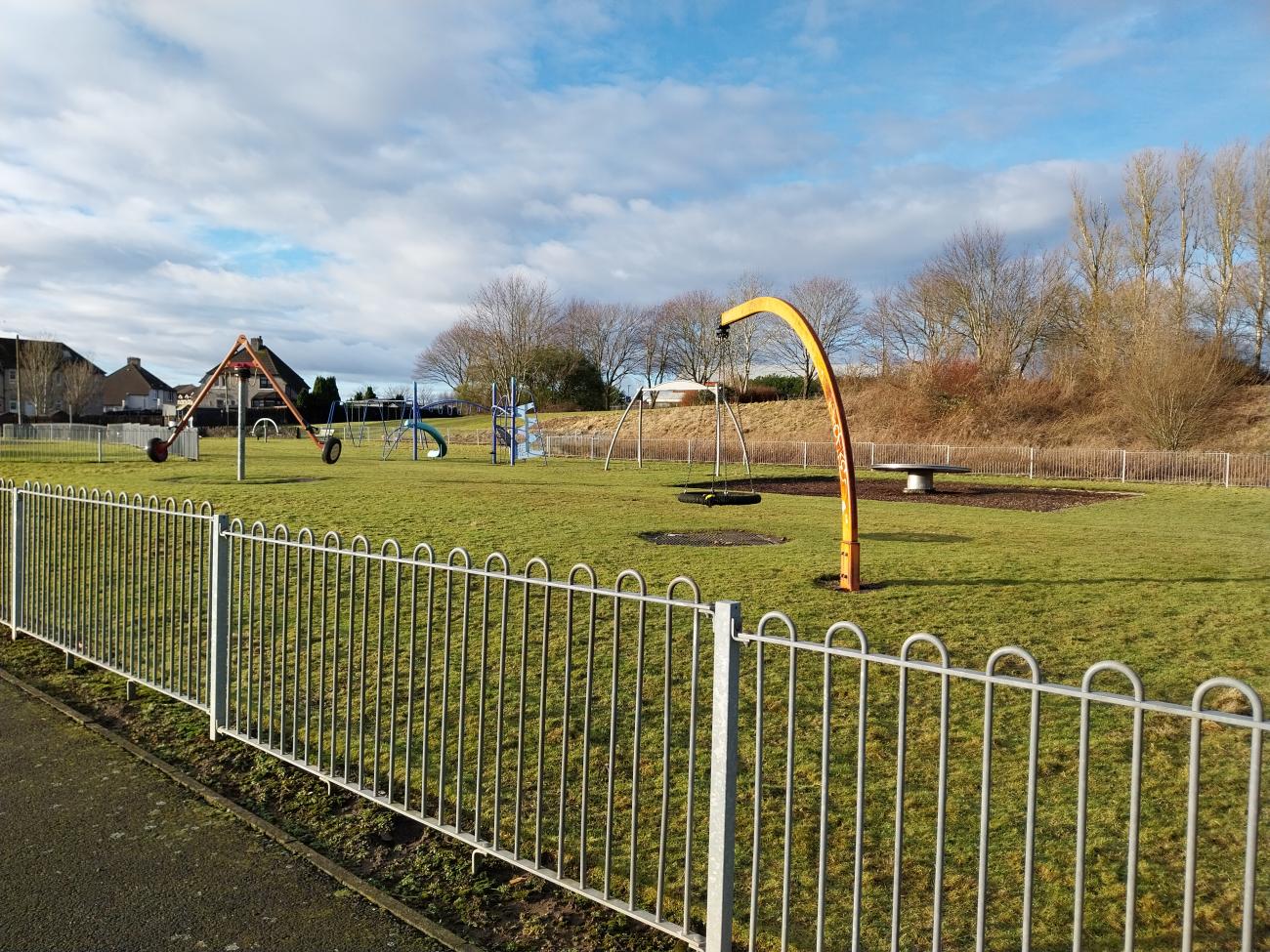 Fenced off grass area. proposed area for play park and upgrades 