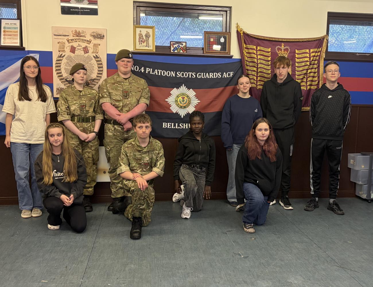 Bellshill Cadets posing for photo opportunity 