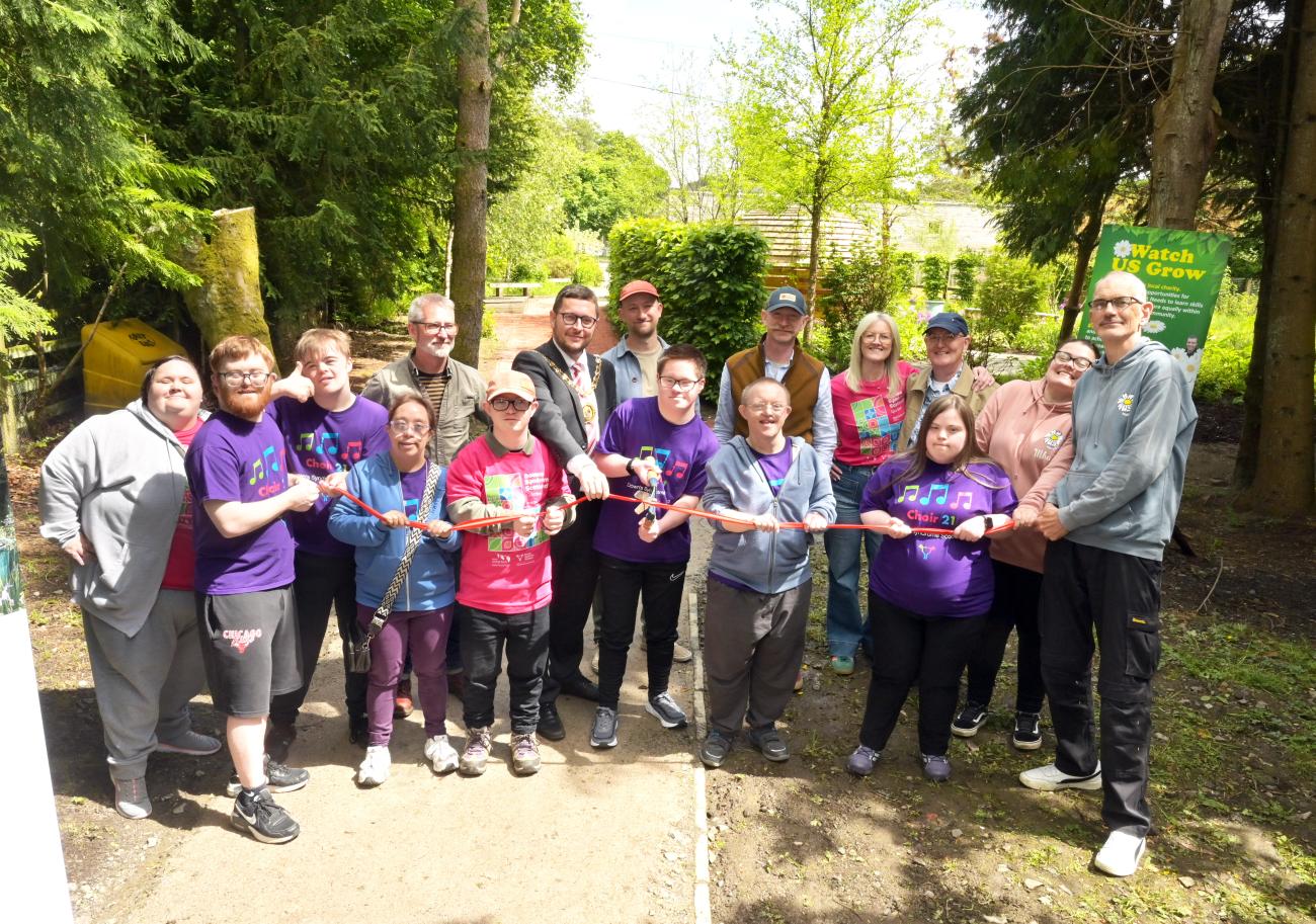 Down Syndrome Scotland garden ribbon cutting