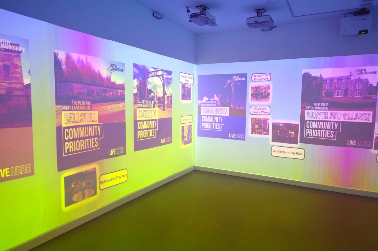 walls with projections of areas in north lanarkshire