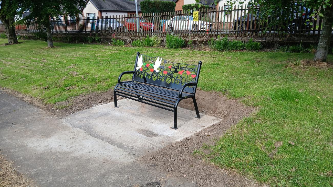 a new bench in a local park