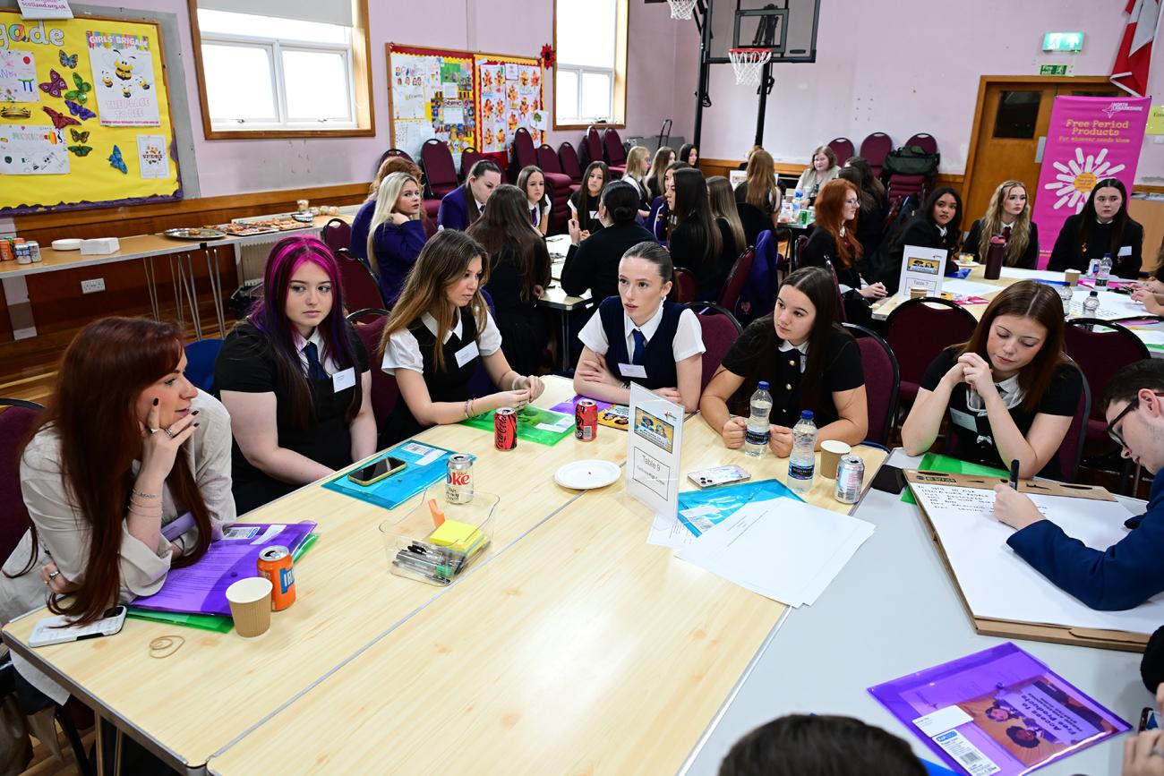 Image of pupils at the Period Ambassador Programme launch